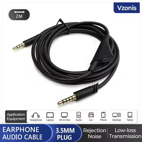 3.5MM Jack Replacement Audio Cable for Logitech Astro A40TR A40 A10 A30 Headphone Extension Cord wit