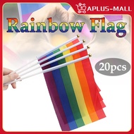 20Pcs LGBT Small Rainbow Flag Gay Rainbow Flag Hand Waving Flags