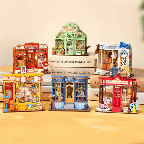 Rolife DIY Miniature House Kit Pawfect Pet Shop 76-Piece Model Kit Dolls House 3D Puzzle Mini House 