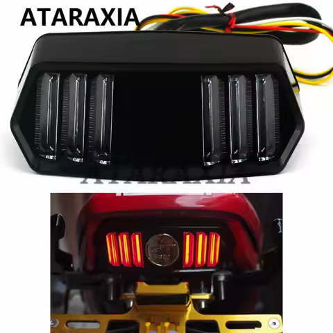 Universal Motorcycle LED Taillight With Turn Signal Brake/Stop Runing Light for Honda Grom MSX125 CB