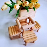 【Shipment within 24 hours‌】 Model kerusi mini kayu solid untuk pemegang telefon mudah alih penyokong