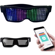LED Glasses,light Up Glasses, Customizable Bluetooth LED Glasses, Halloween Glasses for Party, APP C