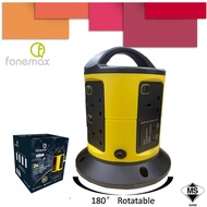 *SIRIM*Fonemax 7 Way Tower Socket With 2 USB Port Extension Wire 3M 	FM-8308UTS