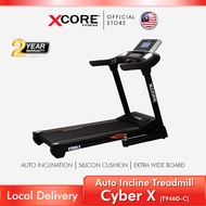 Treadmill with Auto Inclination Silicon Cushion System Cyber X
