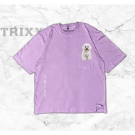 BICHON DOG PICTURE POCKET T-SHIRT CUTE DOG PICTURE T-SHIRT/ CUTE DOG CLOTHES/ DOG T-SHIRT/ DOG TSHIR