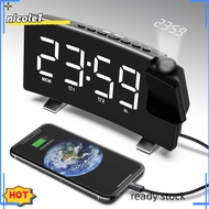 NICO Fm Radio Clock Led Digital Clock Smart Projection  Alarm  Clock Watch Table Electronic Desk Clock
