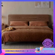 AUS Solid Wood Bed 1.8m Double Bed Modern Minimalist Master Bedroom Large Bed For Home Use 1.5m Sing