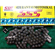 Rantai 428 SSS heavy duty chain 428 sss 96L 120L 132L Y15ZR/LC135/WAVE 100%original sss rantai kilan