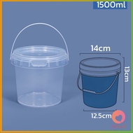 AW แก้วถังหูหิ้ว ถังเหล้าปั่น พลาสติก 300/500/1000 ml กระปุกเก็บอาหารมีฝาโปร่งใส ใส่ชานมและชาผลไม้ ซ