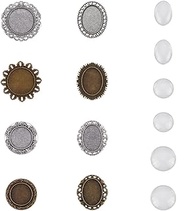 SUNNYCLUE 1 Box 16-Piece Brooch Set Cabochon Brooch Wedding Lapel Cabochon Bezel Tray Lapel Pin Blan