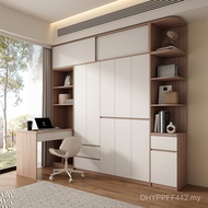 Wardrobe Combination Wooden Month Segmented Modern Simple Desk Wardrobe Four Doors Two Doors with Re