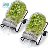 [nvnrbso] 2 Pieces Jar Sprouting Lids with 2 Sprouting Holder Sprouting Kits for Wide