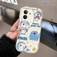 YIWESAN Casing Hp VIVO V29 5G V29 Pro 5G V29 Lite 5G Case Pola Doraemon yang lucu Jual panas transparan Silikon Softcase Casing HP Perbatasan gelombang Cases Kesing