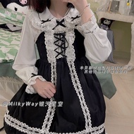2025 New Style lolita lolita lolita lolita lolita Ancient doll Feel Short-Sleeved Shirt Fleece Linin