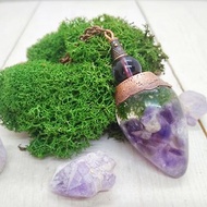 Amethyst pendulum necklace / Orgone pendulum / Violet Flame necklace