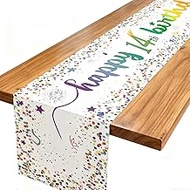 14th Birthday Table Runner, 14th Happy Birthday Tablecloth, Colourful 14 Years Table Decoration Birt