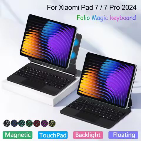 Folio Magic Keyboard For Xiaomi Pad 7 2024 Mi Pad 7 mipad7 Pro 11.2" Case Portuguese Spanish French 