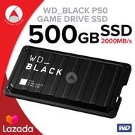 WD BLACK P50 Game Drive SSD 500GB ฮาร์ดดิสก์พกพา USB-C (WDBA3S5000ABK-WESN) Black สีดำ สำหรับ GAMER ความเร็วในการอ่าน 2000MB/s Playstation 4 Pro, PS4, Xbox One, Windows 10, mac OS ประกัน Synnex 5 ปี ฮาร์ดดิสก์ SSD