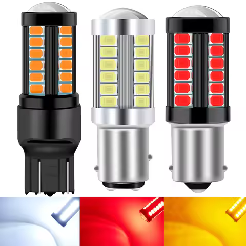 2X 1157 P21/5W BAY15D PY21W BA15S P21W 33 SMD 5630 5730 LED Auto Brake Lights Fog Lamp Car Daytime R