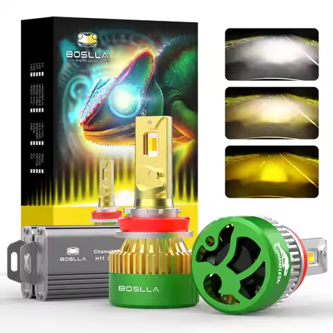 Boslla 100W 12000LM H11 H4 H7 3 Color LED Headlight Bulb Canbus H8 H9 9005 HB3 9006 HB4 Turbo Lamp 6