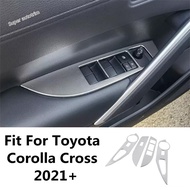 Door Armrest Window Lift Button Switch Panel Decoration Cover Trim For Toyota Corolla Cross 2021 - 2023 Accessories Inte
