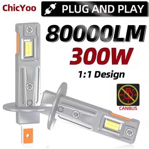 H1 LED Headlight Bulbs CANBUS Car Lights 300W 80000LM 6000K H7 H4 9005 HB3 9006 HB4 Mini Auto HeadLa