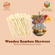 [100pcs] Burger Skewers Kebab stick Skewer/Wooden Bamboo Skewers Stylish Barbeque /BBQ Sticks
