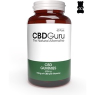 CBD Guru CBD Gummies 10mg 60 Pack - Mixed Fruit Flavour Broad Spectrum CBD Gummy Bears for & Anxiety