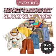 Kids Short Sleeve Clothing Set Baju Budak Lengan Pendek Baby Toddler Clothes 3 Months - 6 Years