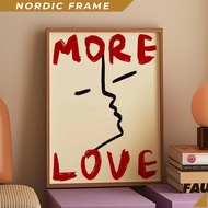 Wall paintings,More Love Poster, Black Line Art Poster, Red Wall Art, Trendy Poster, Bedroom Decor, 