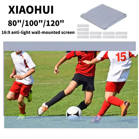 XIAOHUI Anti-light Thick HD Projector Screen 16:9 Home Movie Theater Opaque Foldable Lot 84/100/120 