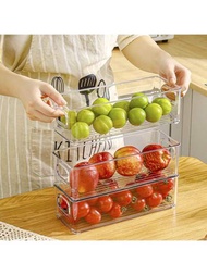 1入組冰箱抽屜式飲料水果蔬菜收納盒，適用於冷凍冷藏保存
