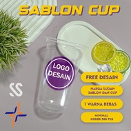Screen Printing Cup 12 oz 16 oz 18 oz 22 oz Oval U thickness 9.5 grams Starindo Brand