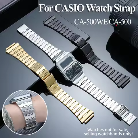 For Casio G-SHOCK Watch CA-500 CA-500WE Stainless Steel watchband Lightweight Metal Strap Bracelet 1