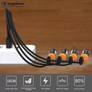 TOPSHOW 12cm/20cm Short 4 In 1 Multi USB Charging Cable 4 Ports Type-C Splitter Cord 5V 2A For Cellp