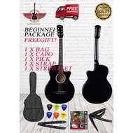 Acoustic Guitar 38 inch R38 Package (COMBO Set/ Gitar Akustik/ Standard Acoustic/ Starter Pack/ Gitar Kapok)