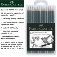 Faber-Castell 9000 Graphite Sketch & Write Pencil 12pcs/ Sets (8B, 7B, 6B, 5B, 4B, 3B, 2B, B, HB, F,