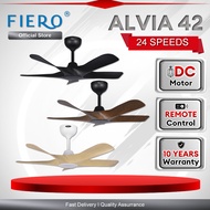Fiero ALVIA / ALVIA 42" LED 5 Blades DC Motor Ceiling Fan with 24 Speeds Remote Control - Black/Whit