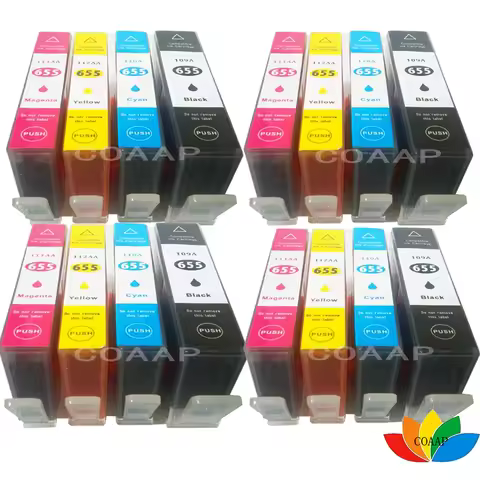 Compatible HP 655 HP655 C M Y BK Ink Cartridge With Chip For HP Deskjet 3525 4615 4625 5525 6520 652