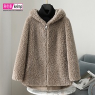 Áo Khoác Len Nữ Dài Trung Bình Form Rộng Gọn Có Mũ