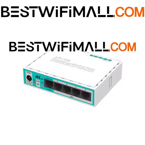 MikroTik Networks RB750R2 Router, CPU 850MHz RouterBOARD hEX Lite 5 Ports Router 5x100Mbps PoE Route