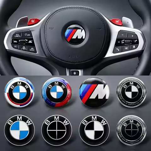 1Pcs 45mm 47mm ABS BMW Steering Wheel Center Emblem Replacement Badge Interior Logo Fit BMW E36 E39 