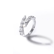 SWAN - Baguette Claw Ring แหวนเงินแท้ ฝังเพชร cubic zirconia