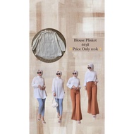 White Special Pleated Blouse 6638