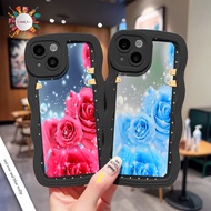 DA SOFTCASE BLACK WAVE CUSTOM FLOWERS FOR iphone X XS MAX XR 6 6S 6+ 7 7+ 8 8+ 11 12 13 14 Pro Max