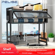 Pelise Dish Cabinet Rack Over-The-Sink Drainer With Cover Plate Drying Storage Kitchen Organizer