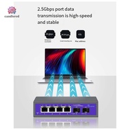2.5Gbps Ethernet Switch 4Port 2500Mbps Network Switch ABS 10G SFP+ Slot Home Hub Splitter Plug and P