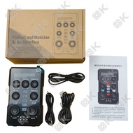 OKDIY UB44 การ์ดเสียงอัดเสียงคุณภาพสูง รองรับ Windows/Mac อุปกรณ์ไลฟ์สด Sound Card พร้อมเอฟเฟกต์หลาย