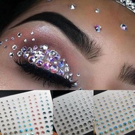 1Sheet Diamond Pearl Acrylic Sticker Eyebrow Face Makeup Tear Eye Makeup Sticker for Women Girls