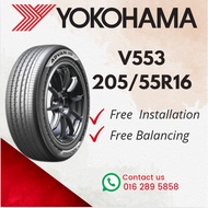 2055516 205 55 16 205/55R16 205-55-16 YOKOHAMA V553 91W JAPAN Car Tyre Tire  (FREE INSTALLATION)